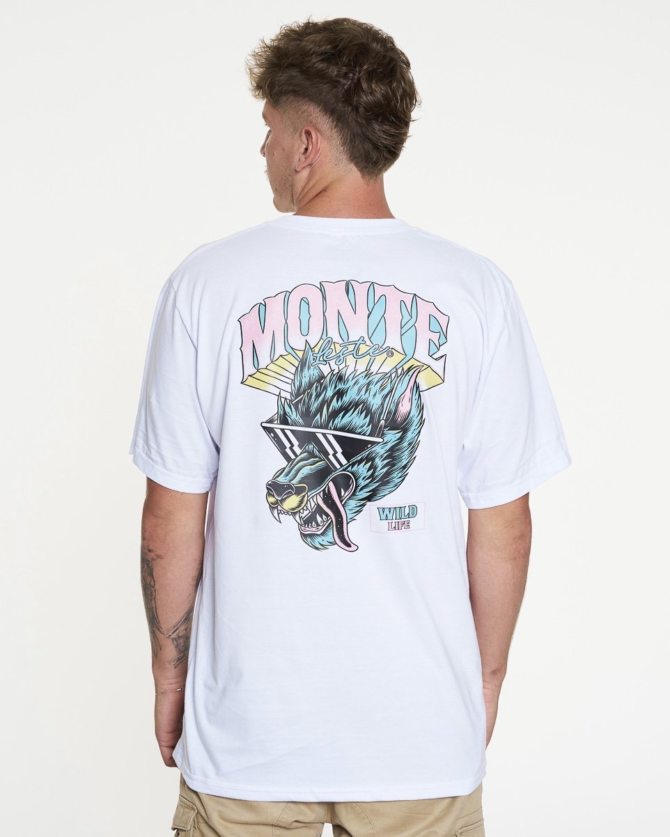 T-Shirt Regular Printed - Glasses White