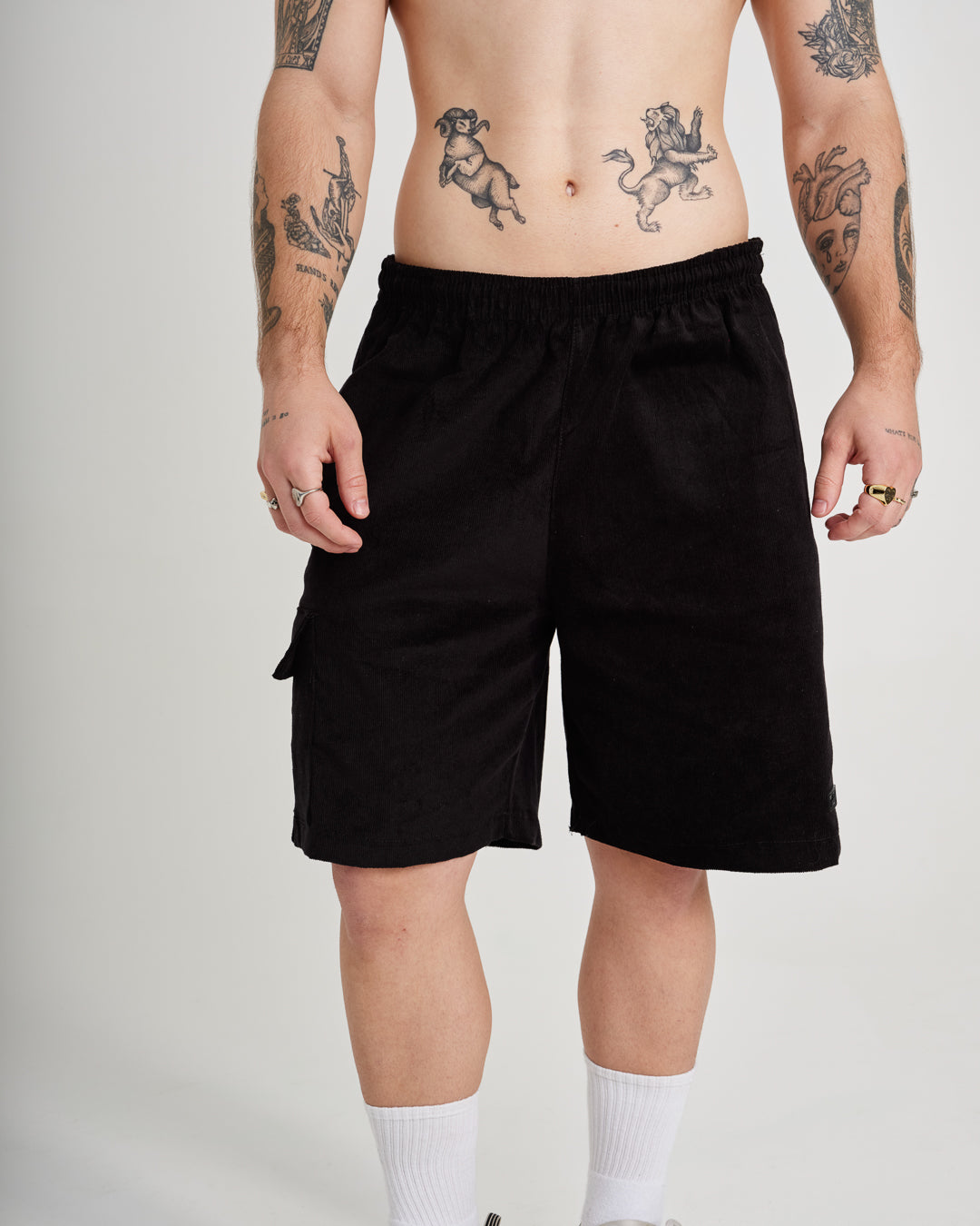Shorts Corduroy Cargo - Black