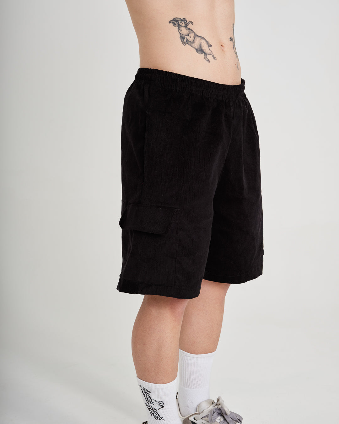 Shorts Corduroy Cargo - Black