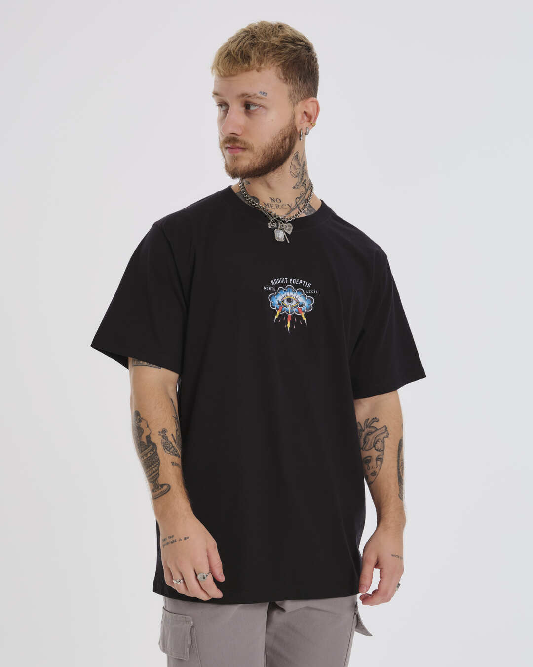 Printed Regular T-Shirt - Annuit Black