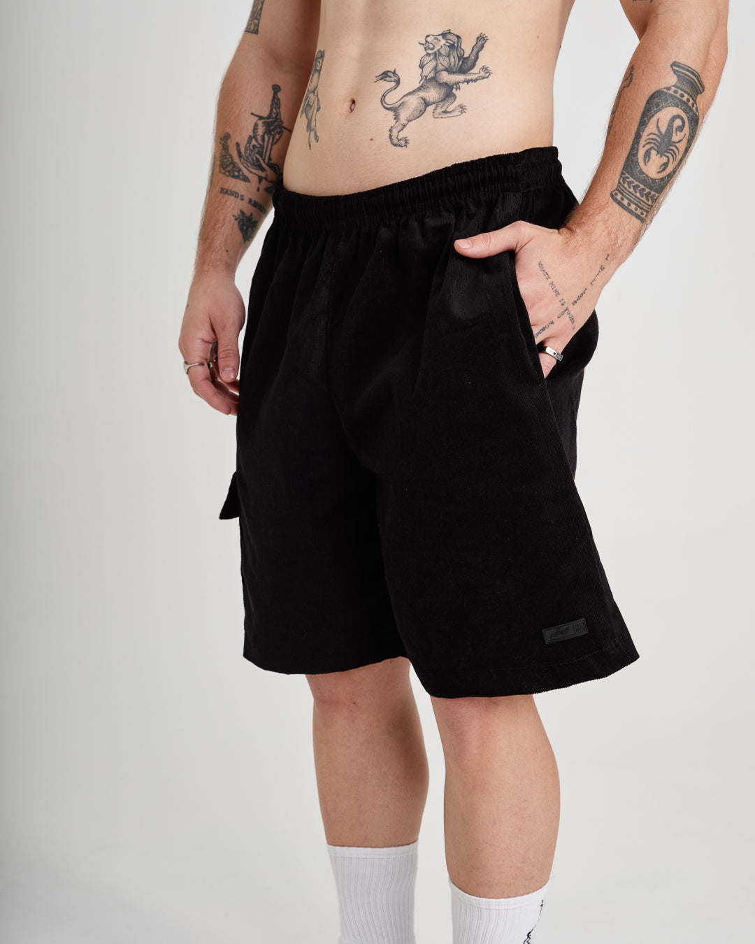 Shorts Corduroy Cargo - Black