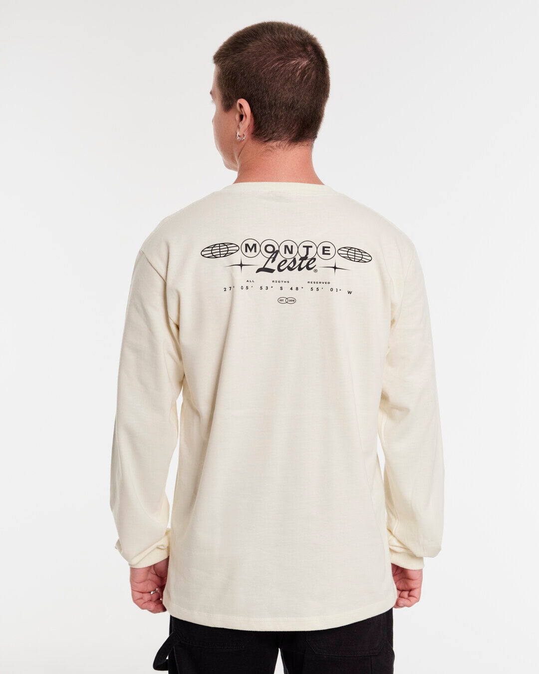 Long Sleeve Printed T-Shirt - Letter Off White