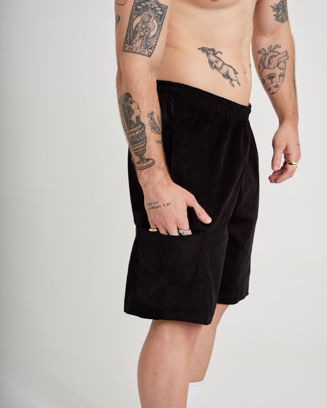 Shorts Corduroy Cargo - Black