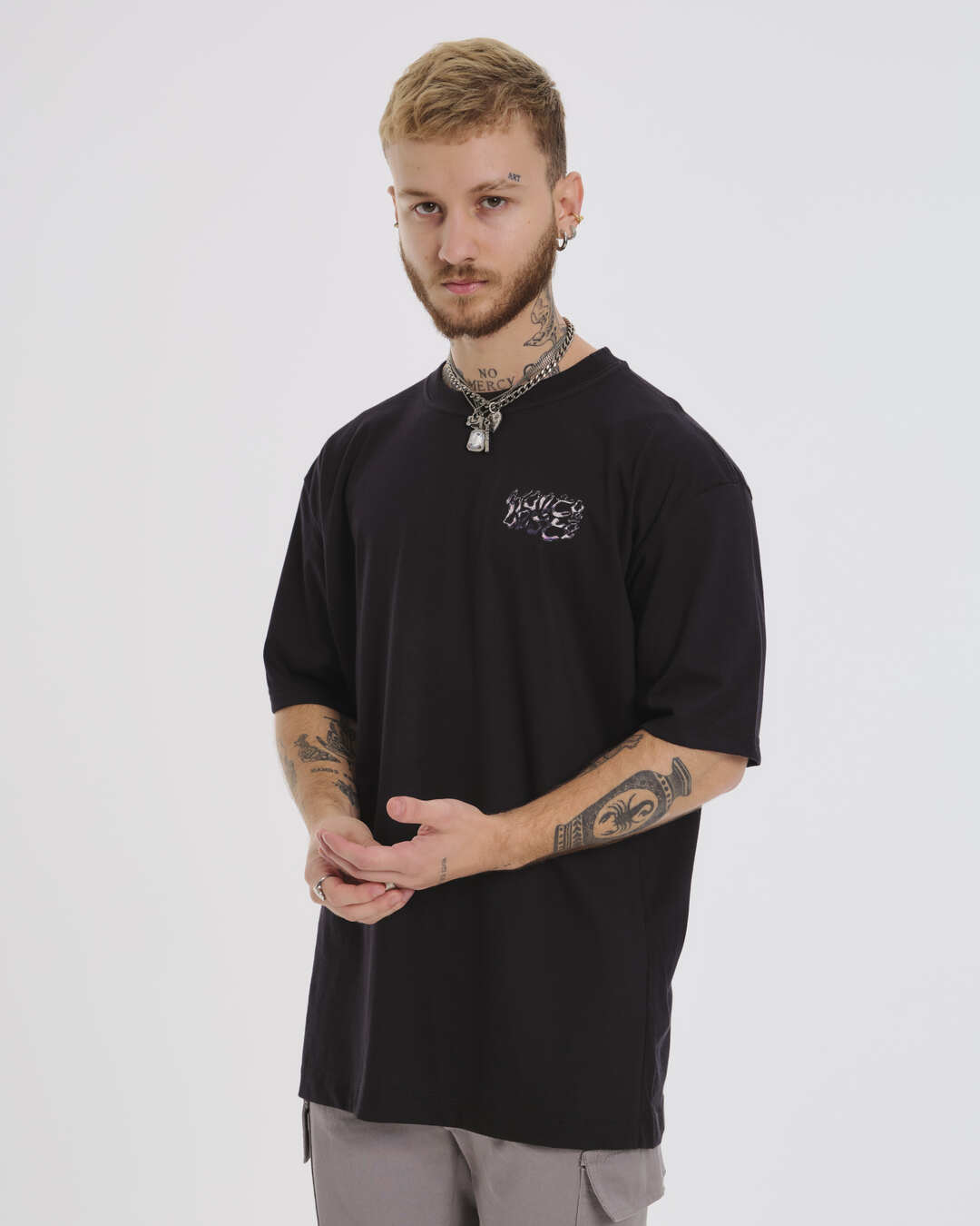 T-Shirt Oversized Printed Butterfly - Black
