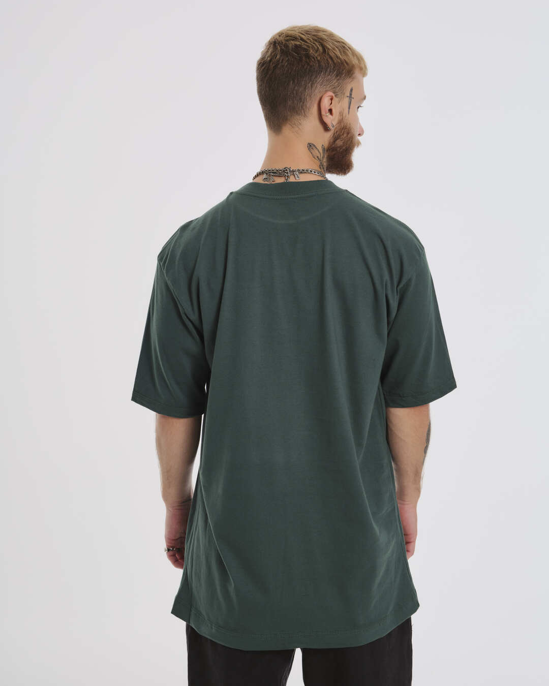 T-Shirt Oversized Printed Annuit - Green Forest