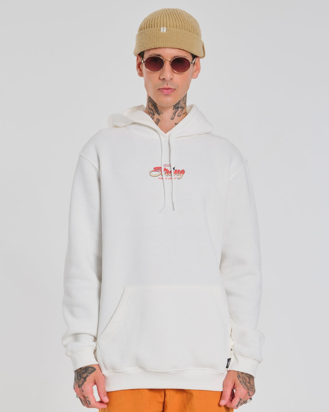 Sweatshirt Kangaroo Hooded - Strong Off White