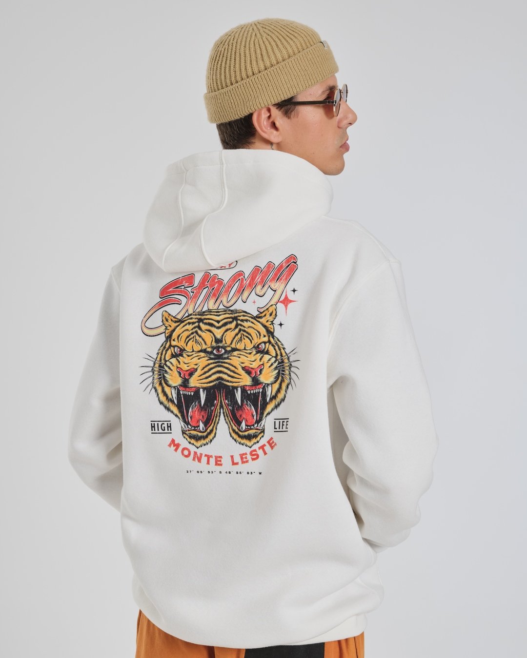Sweatshirt Kangaroo Hooded - Strong Off White