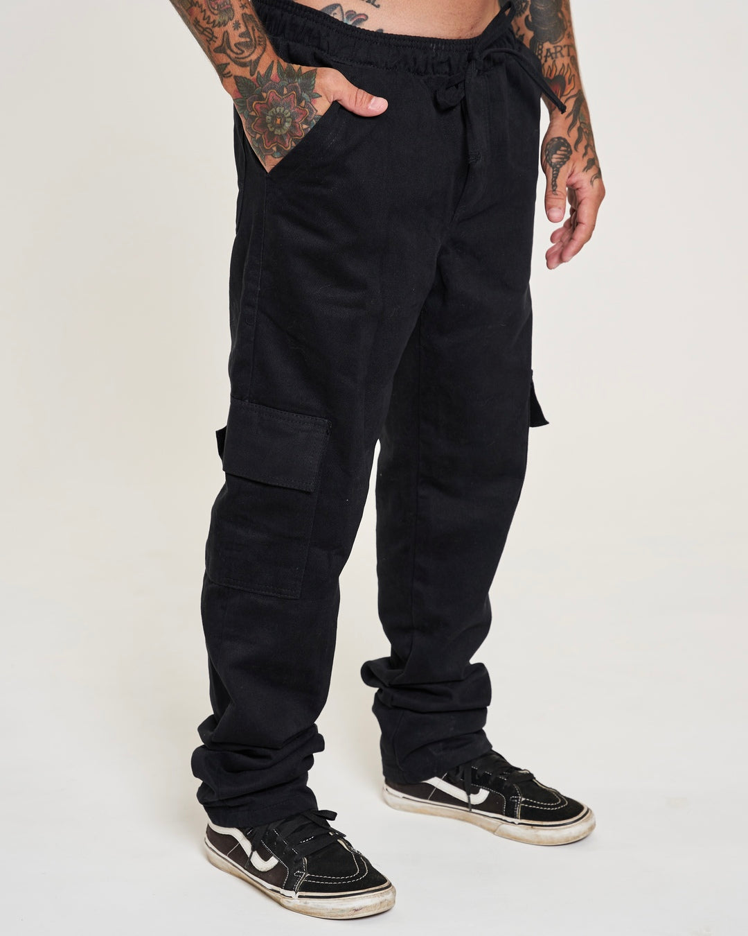 Cargo Twill Pants - Black