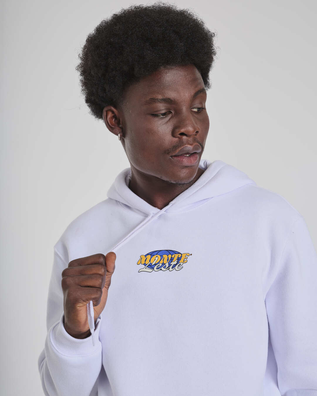Sweatshirt Kangaroo Hooded - Worldwide White
