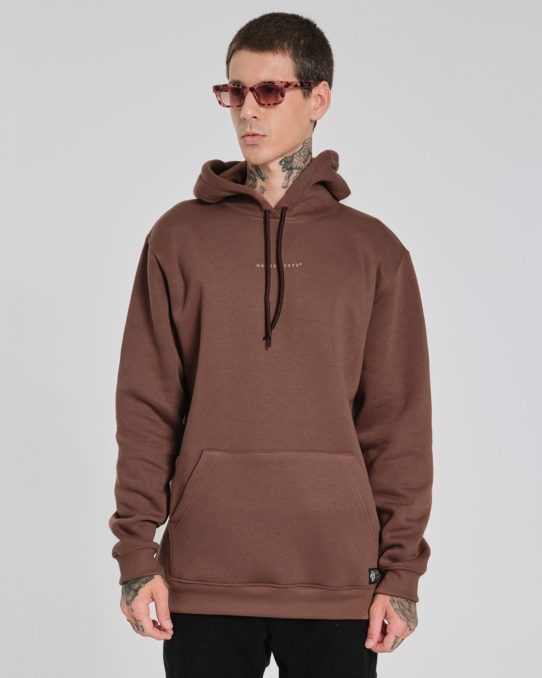 Sweatshirt Kangaroo Hooded - ML Brown