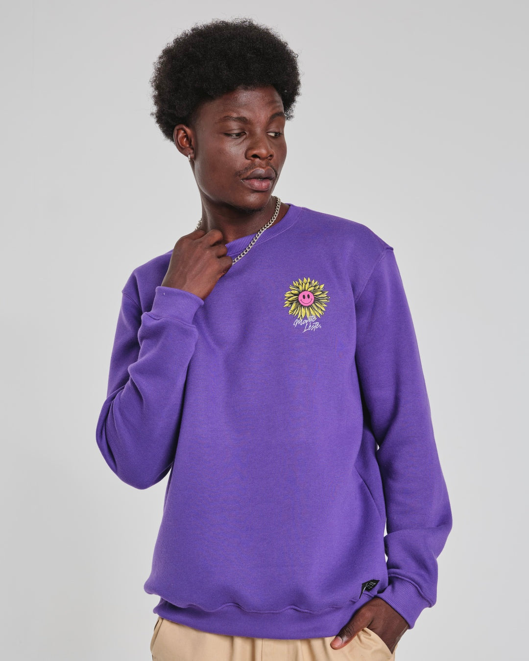 Pullover Sweatshirt Crew Neck - Good Life Purple