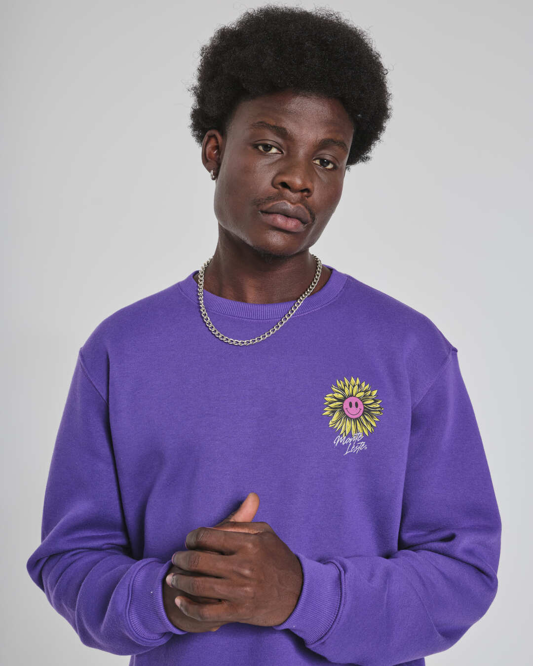 Pullover Sweatshirt Crew Neck - Good Life Purple
