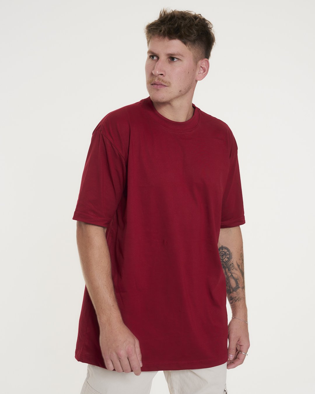 T-Shirt Oversized Plain - Red Dark