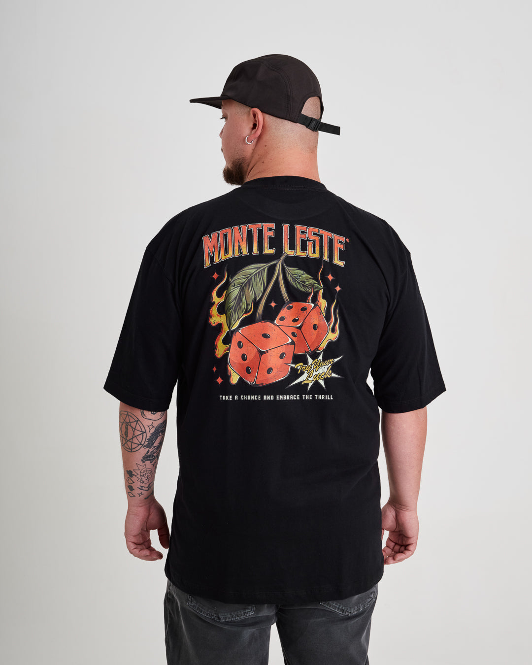T-Shirt Oversized Printed Thrill - Black