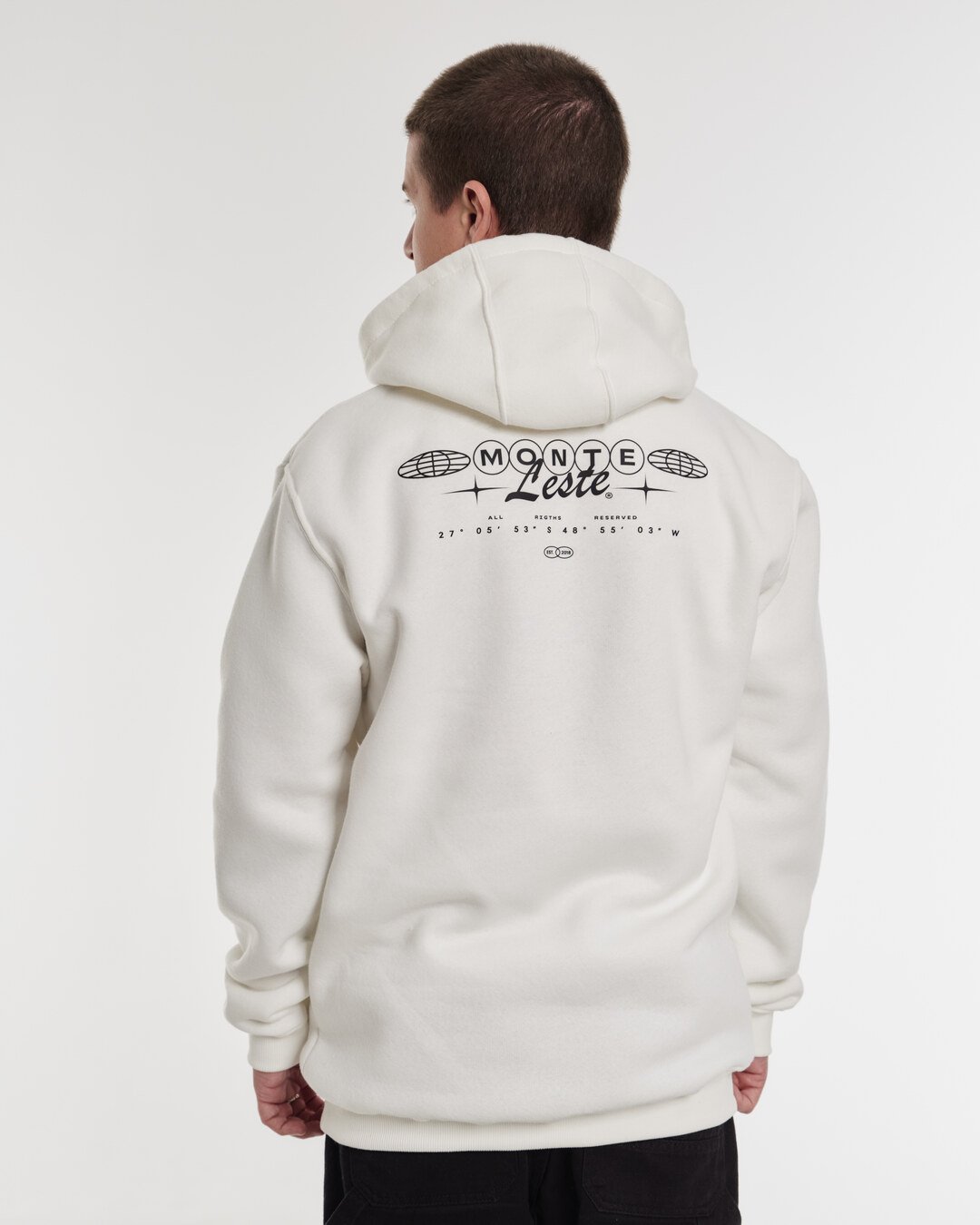 Sweatshirt Kangaroo Hooded - Letter Off White