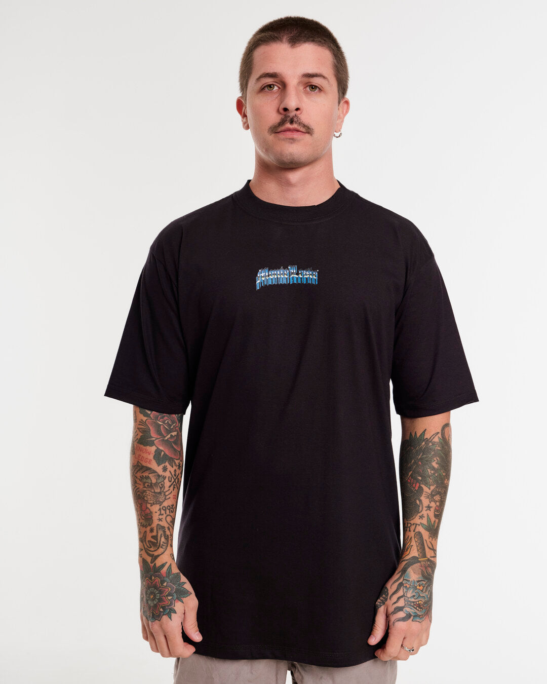 T-Shirt Oversized Printed Luck - Black