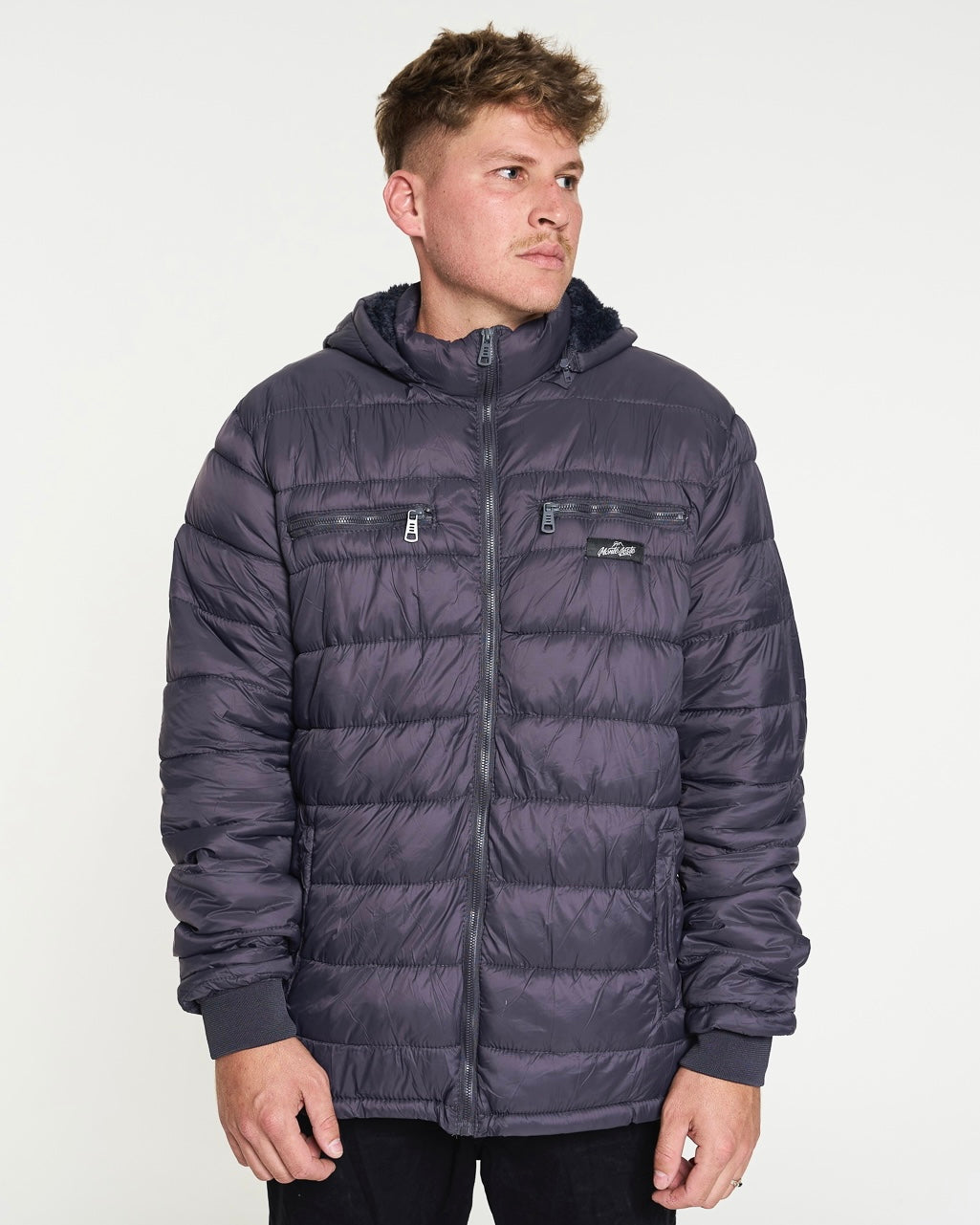 Storm Fleece-Lined Bomber Jacket - Gray