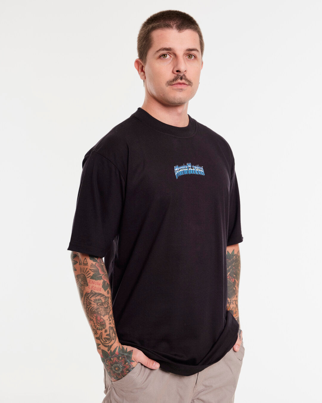 T-Shirt Oversized Printed Luck - Black