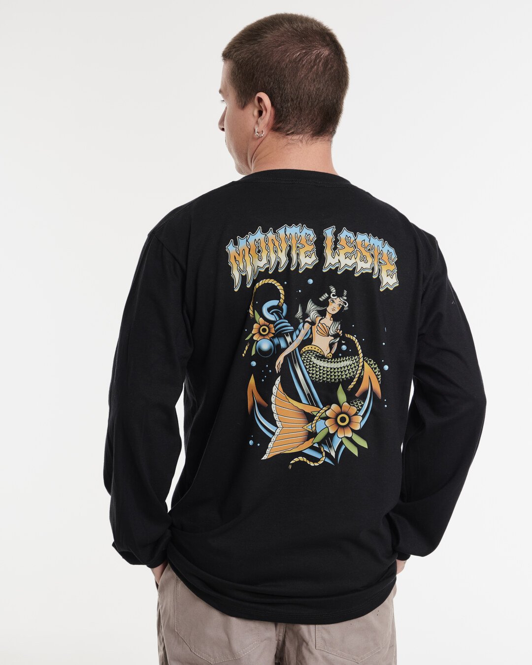 Long Sleeve Printed T-Shirt - Maid Black