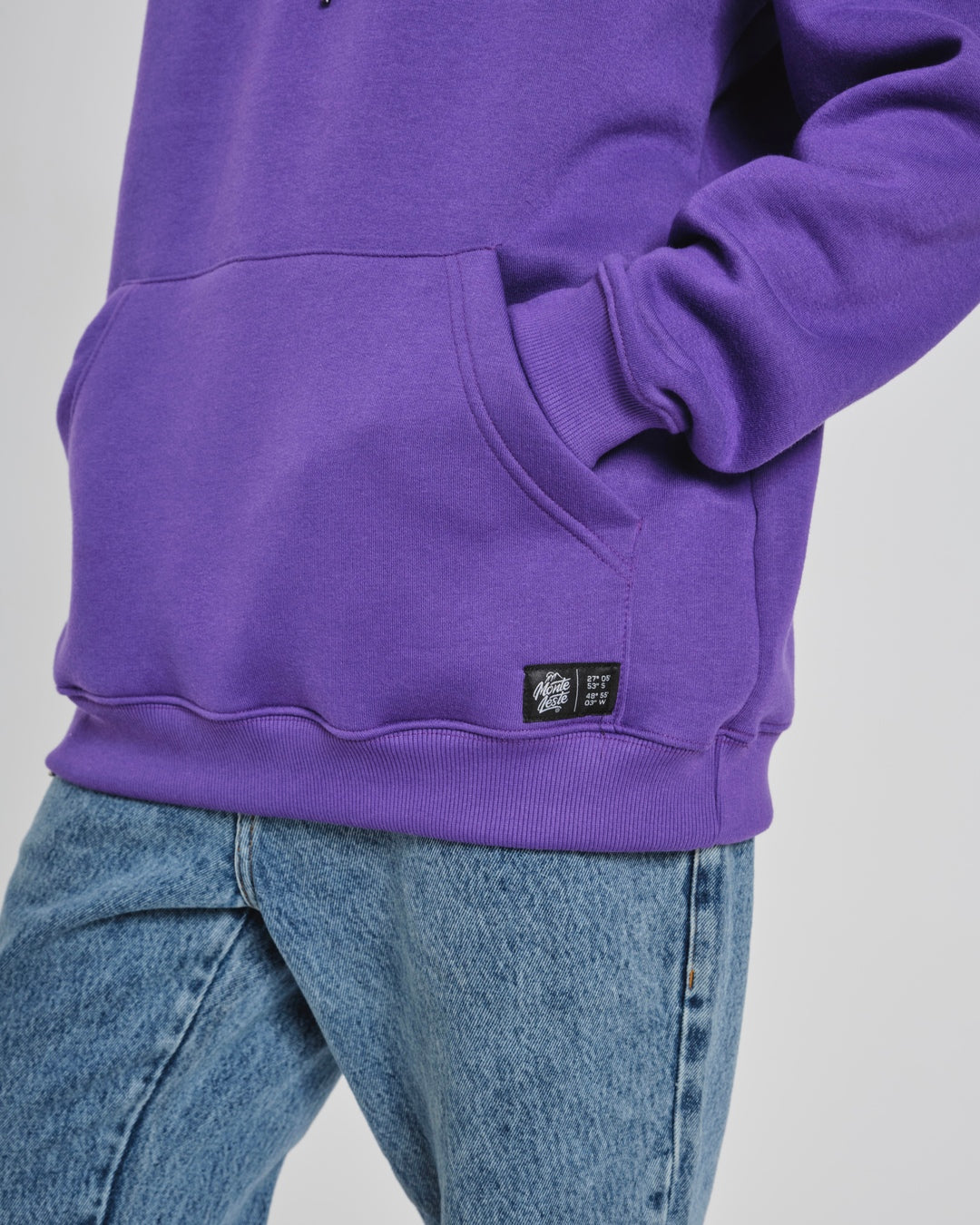 Sweatshirt Kangaroo Hooded - Purple Plain