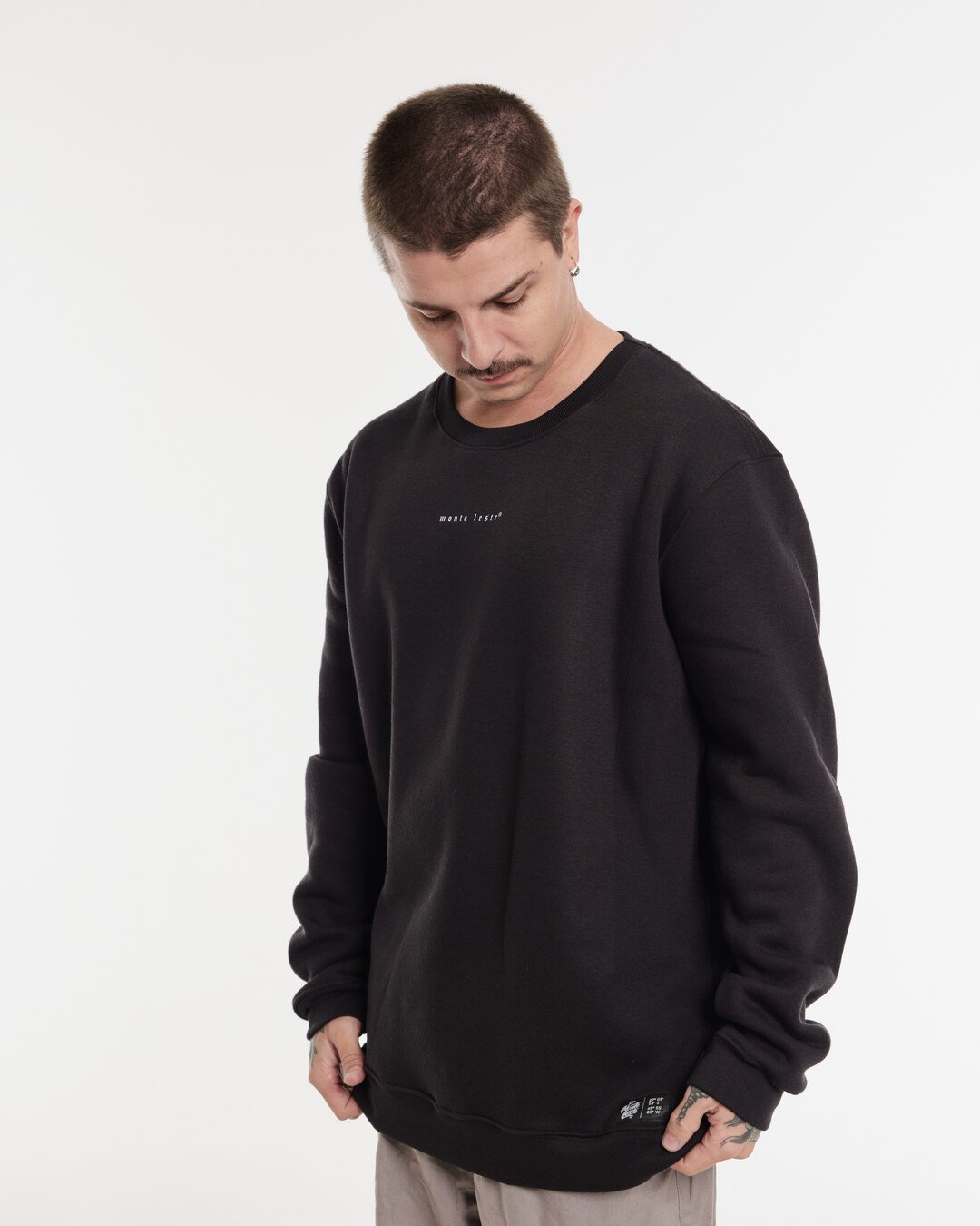 Pullover Sweatshirt Crew Neck - ML Black