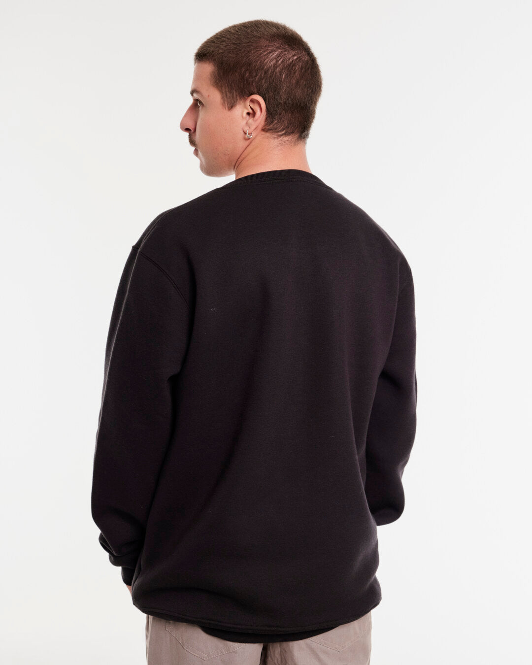 Pullover Sweatshirt Crew Neck - ML Black