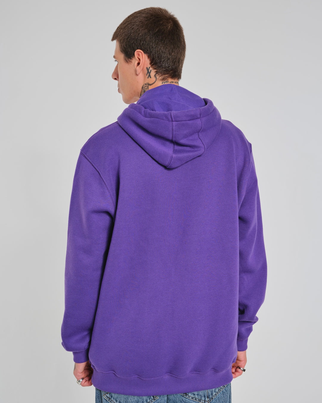 Sweatshirt Kangaroo Hooded - Purple Plain