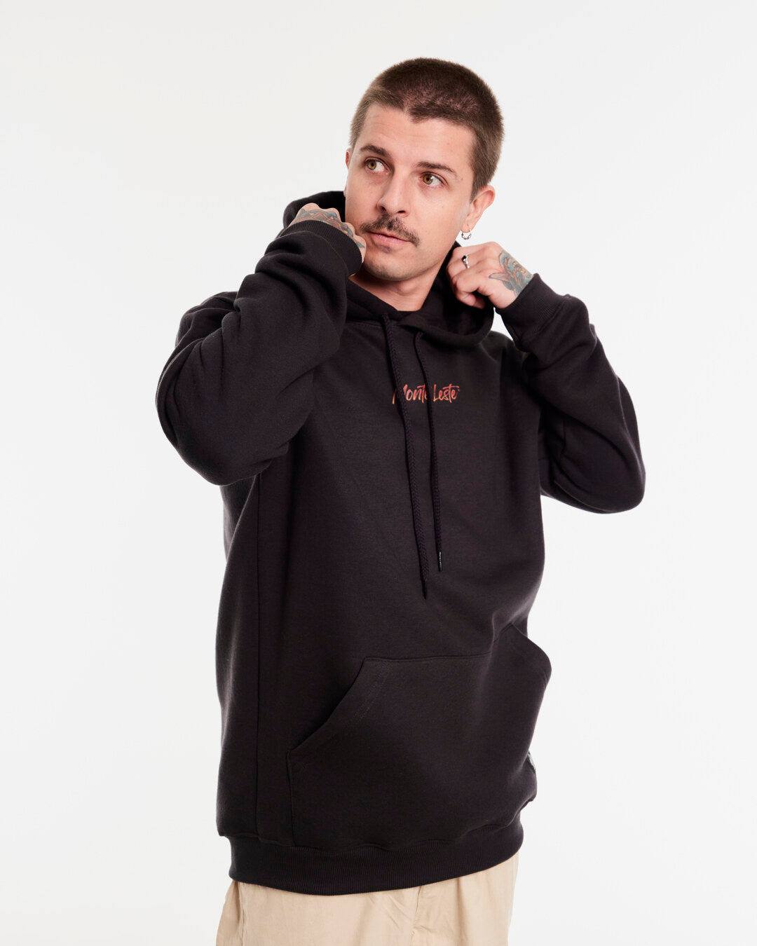 Sweatshirt Kangaroo Hooded - Thrown Black