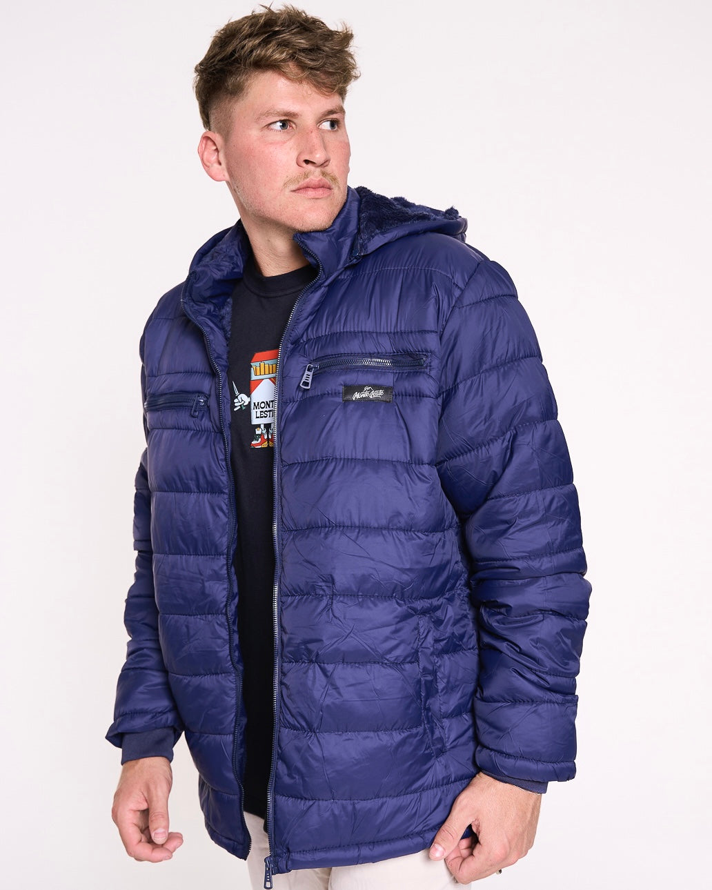 Storm Fleece-Lined Bomber Jacket - Blue