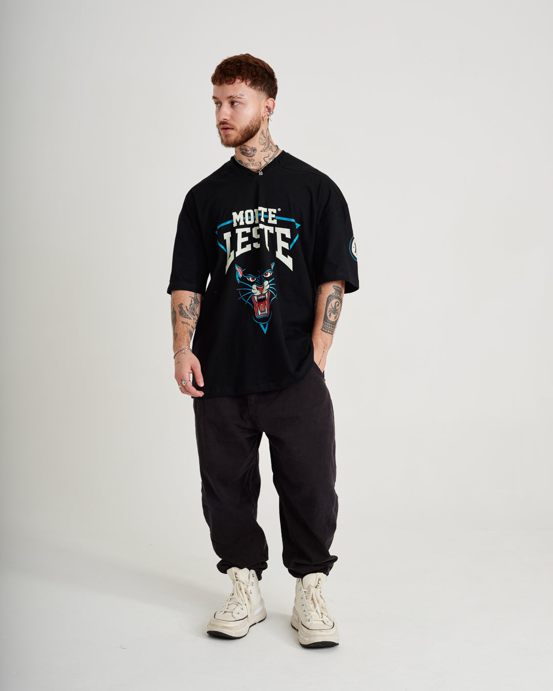 T-Shirt Jersey Oversized - Panther Black