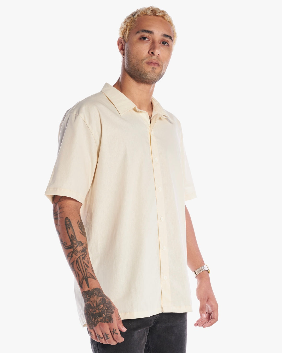 Camisa Casual Plain - Sand