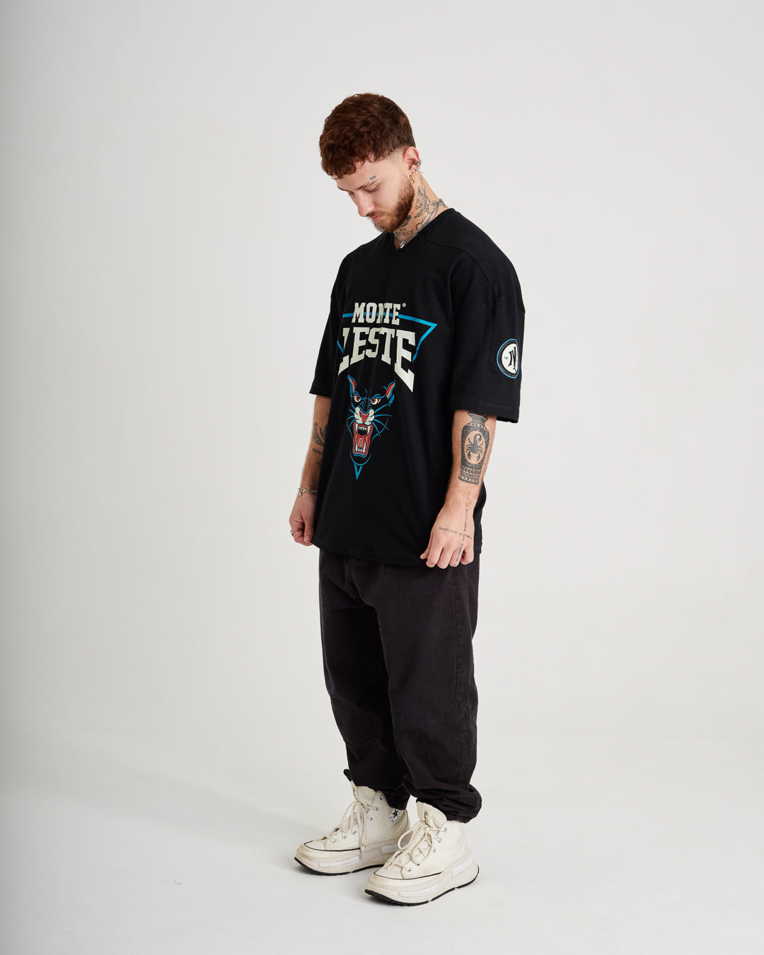 T-Shirt Jersey Oversized - Panther Black