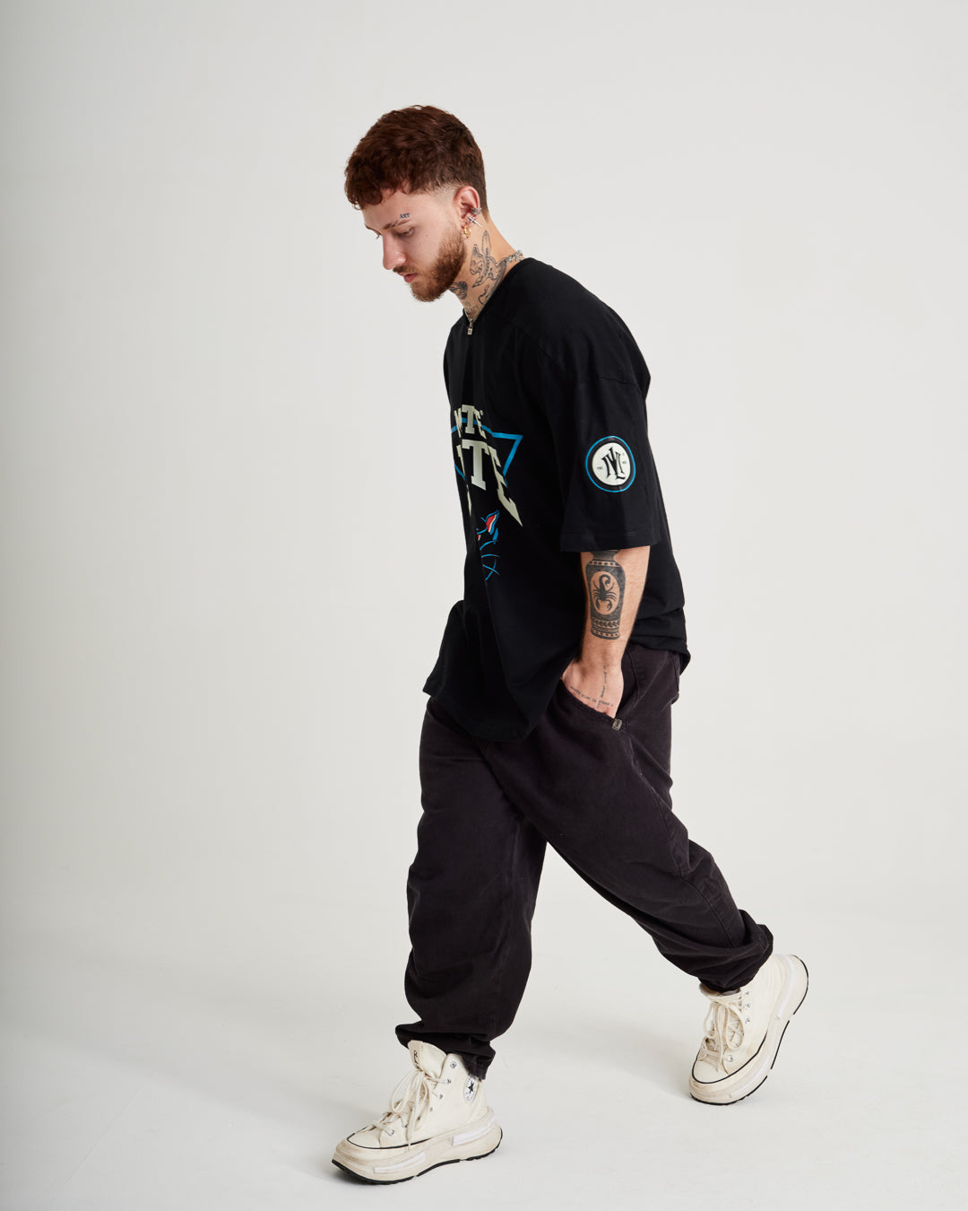 T-Shirt Jersey Oversized - Panther Black