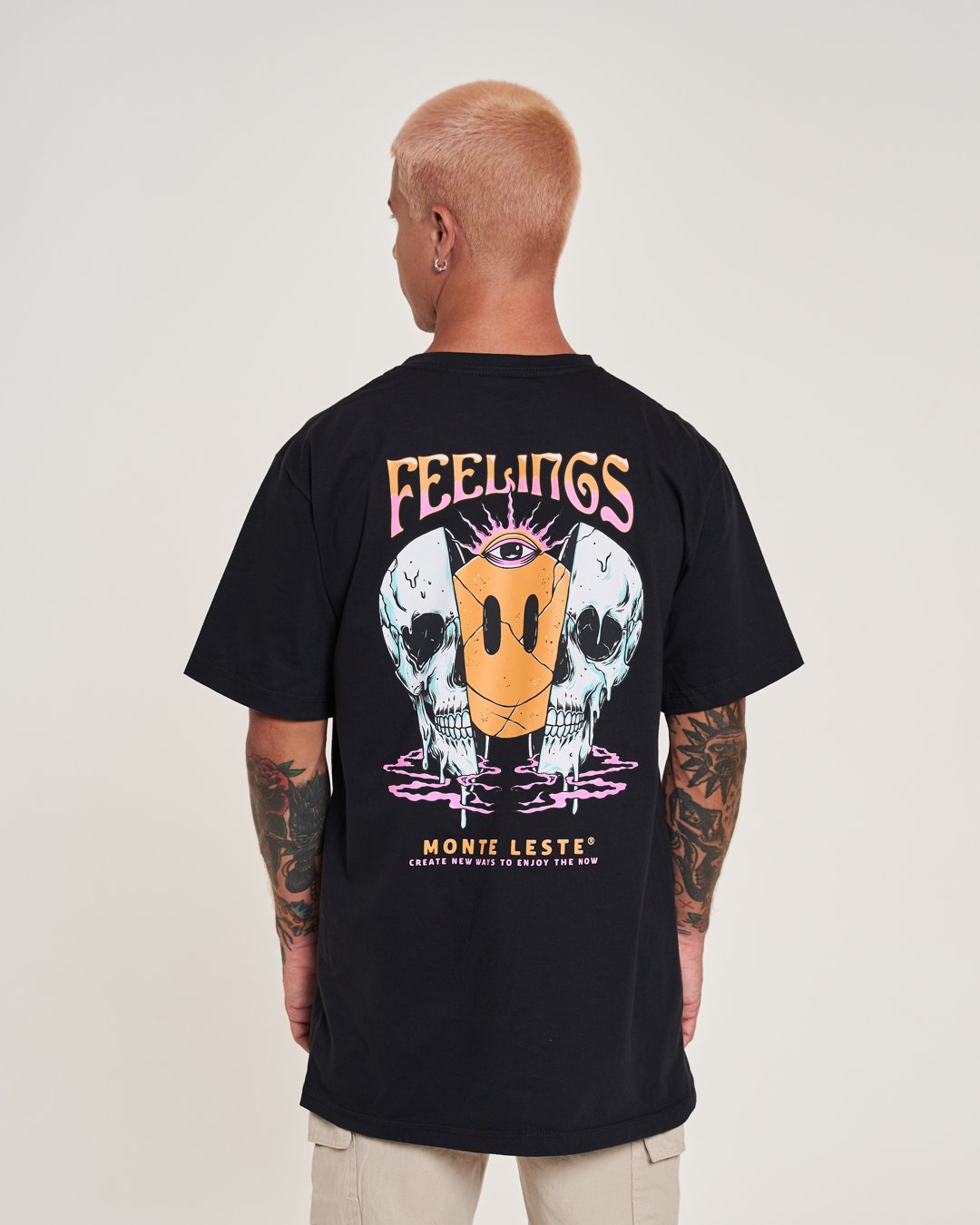 T-Shirt Regular Printed - Feelings Black