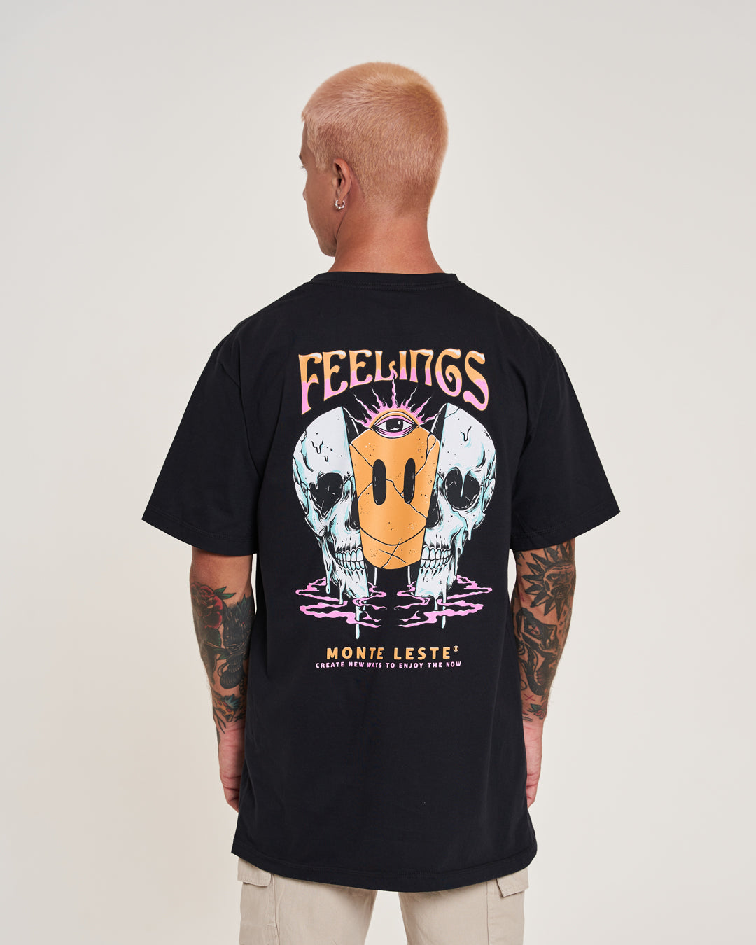 T-Shirt Regular Printed - Feelings Black