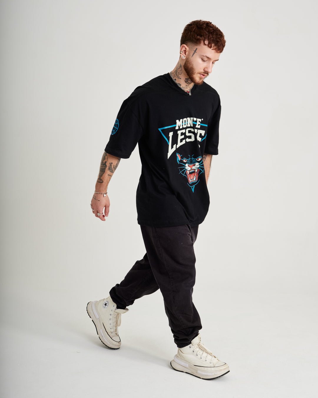 T-Shirt Jersey Oversized - Panther Black