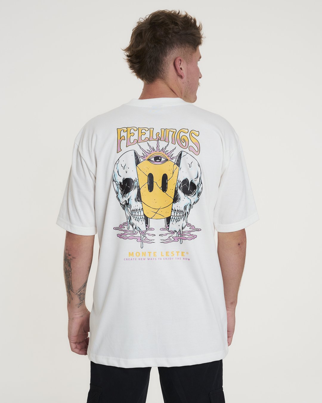 T-Shirt Oversized Printed Feelings - Off White