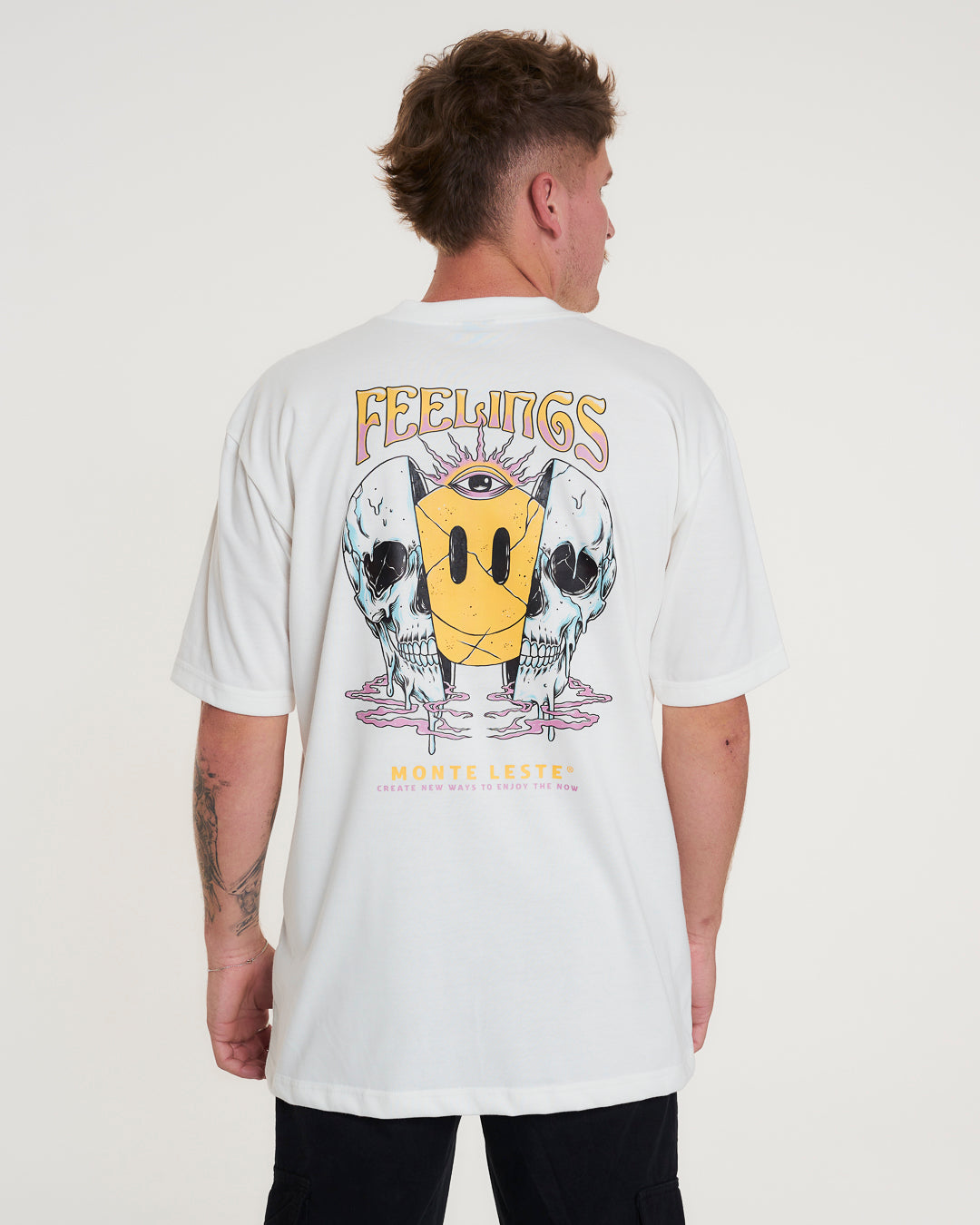 T-Shirt Oversized Printed Feelings - Off White