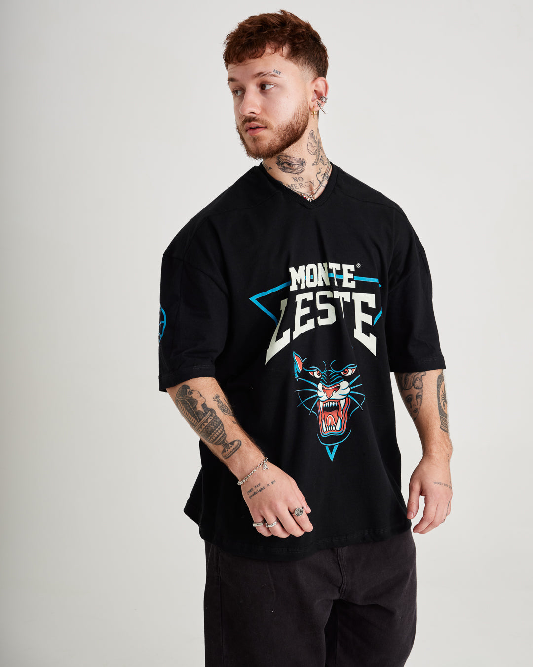 T-Shirt Jersey Oversized - Panther Black