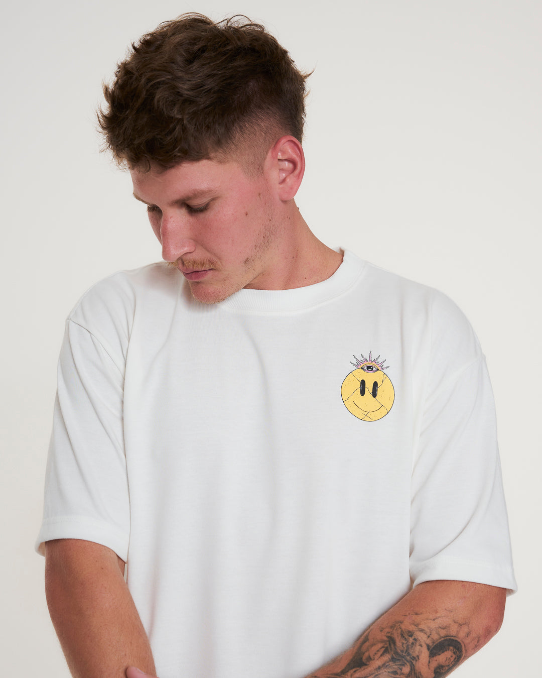 T-Shirt Oversized Printed Feelings - Off White