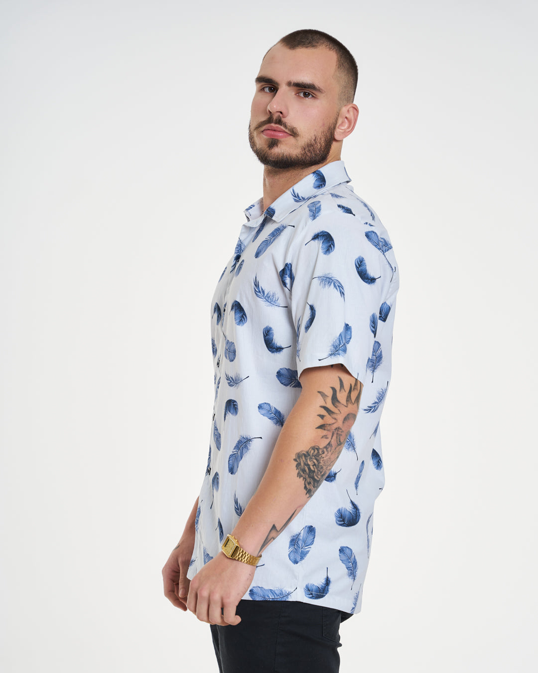Camisa Casual Elastic Printed - Pena