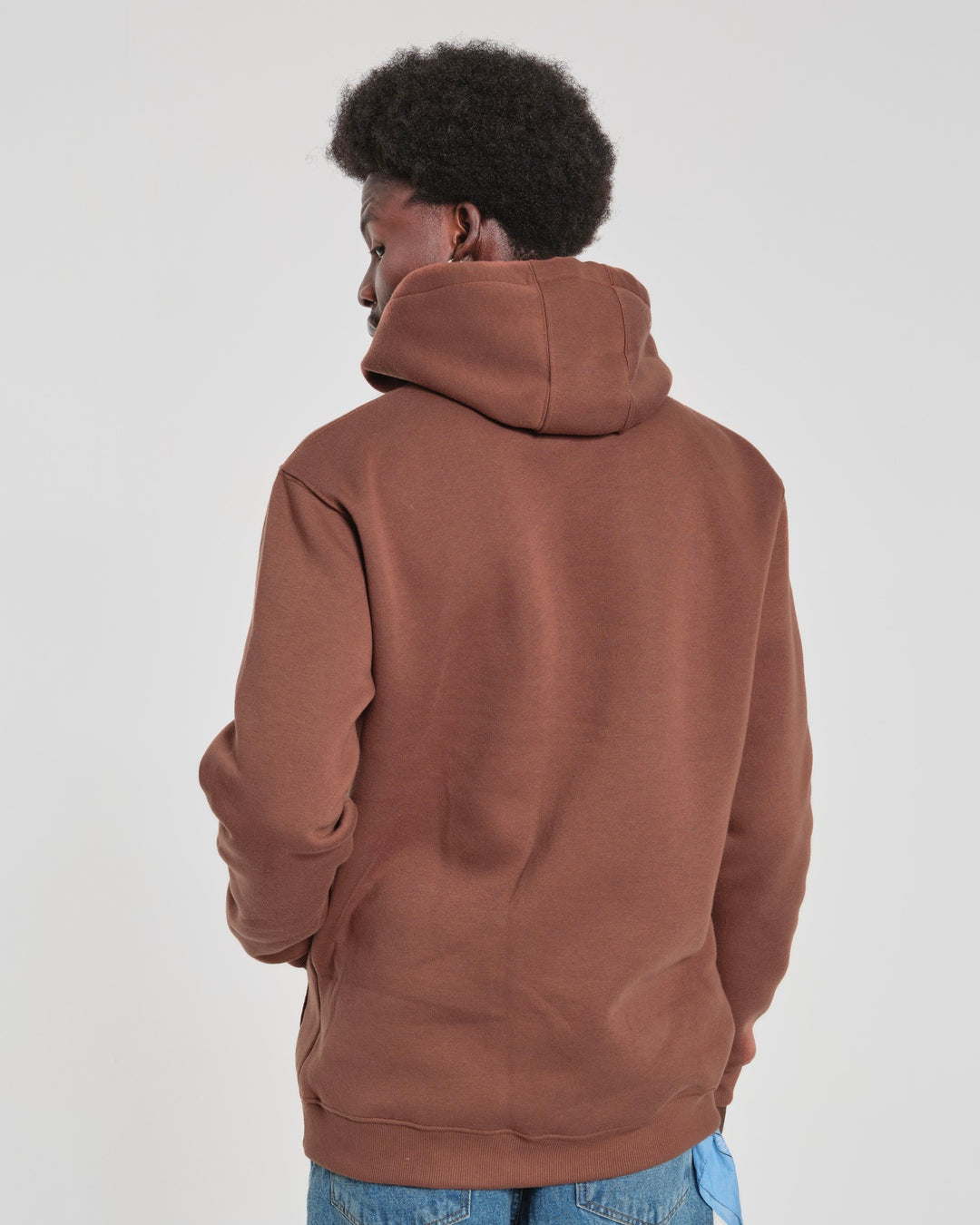Sweatshirt Kangaroo Hooded - Brown Plain