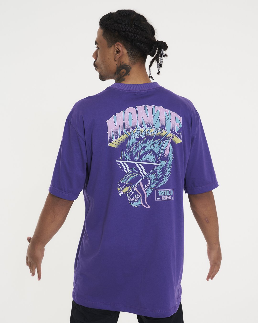 T-Shirt Oversized Printed Glasses - Purple