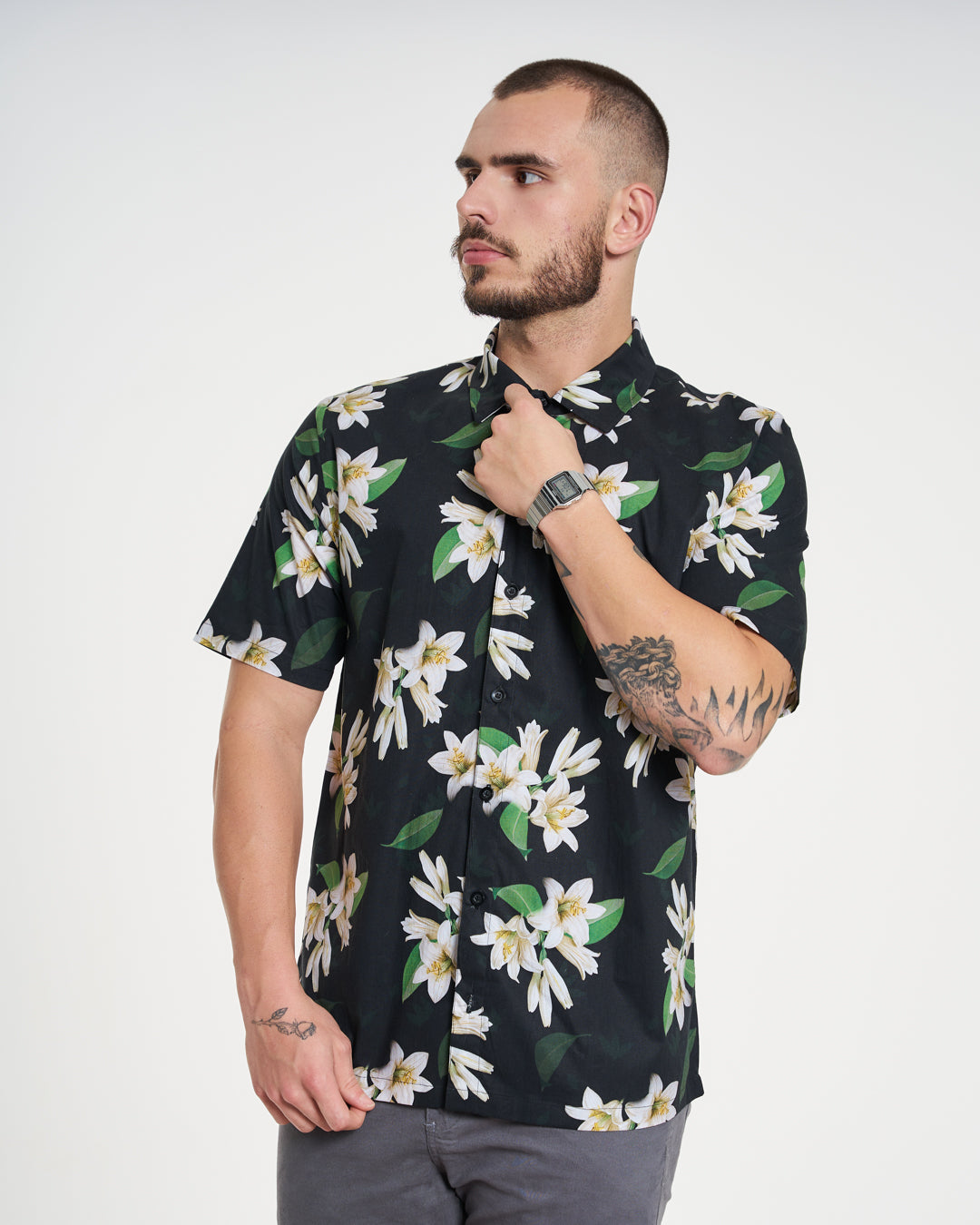 Camisa Casual Elastic Printed - Floral