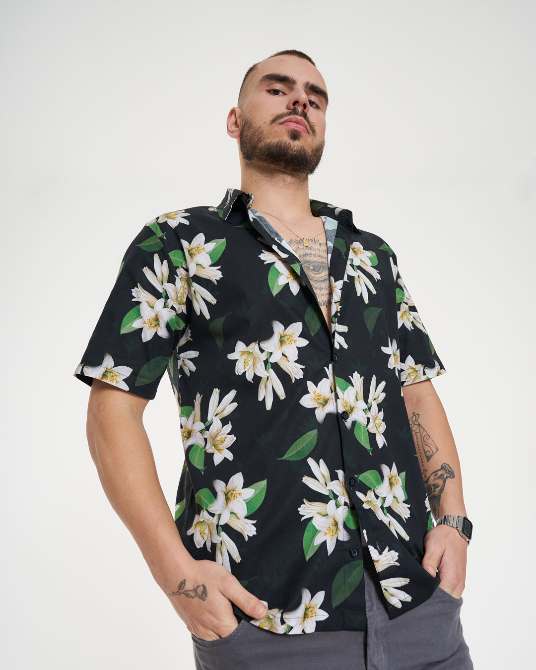 Camisa Casual Elastic Printed - Floral