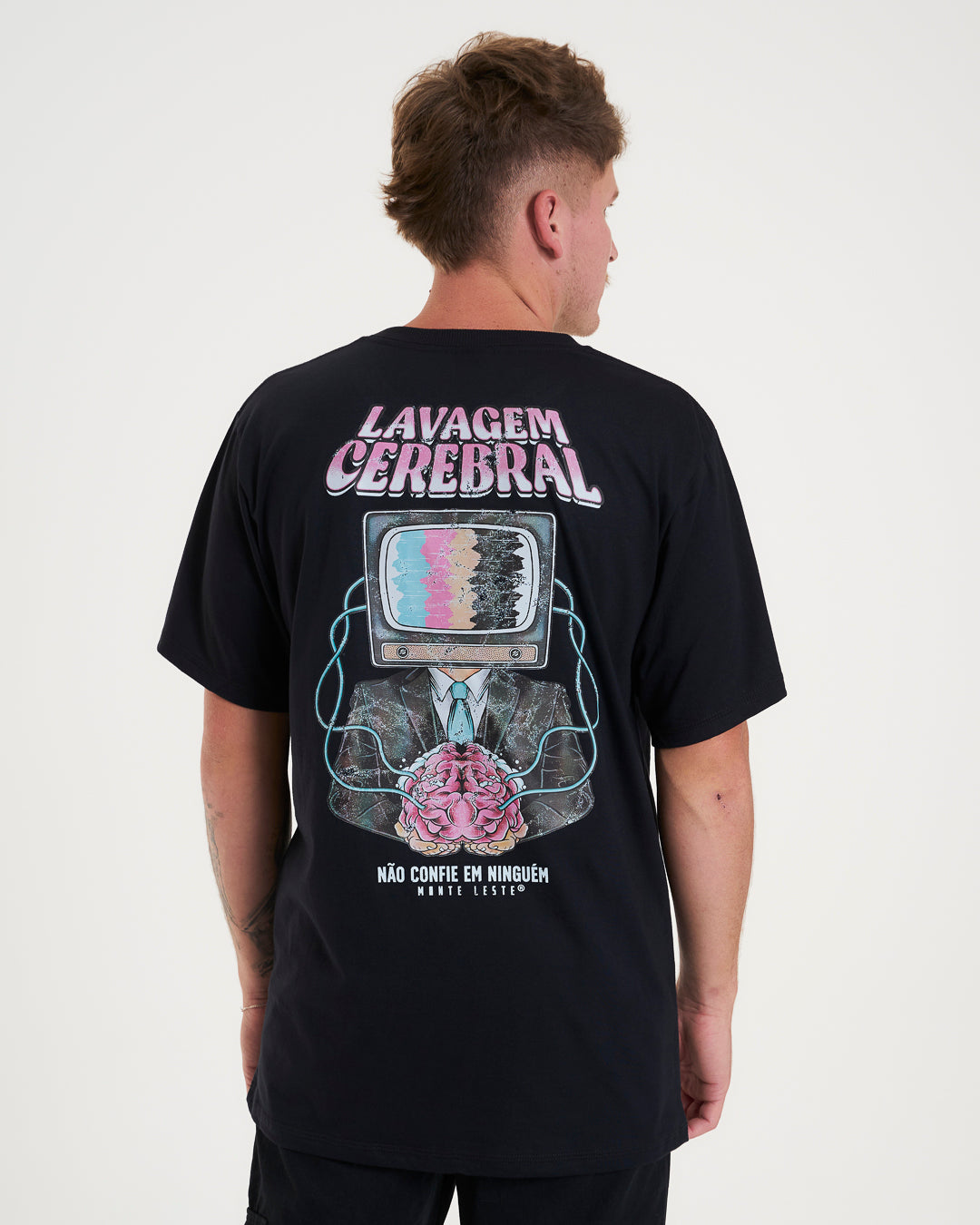 Printed Regular T-Shirt - Brainwash Black