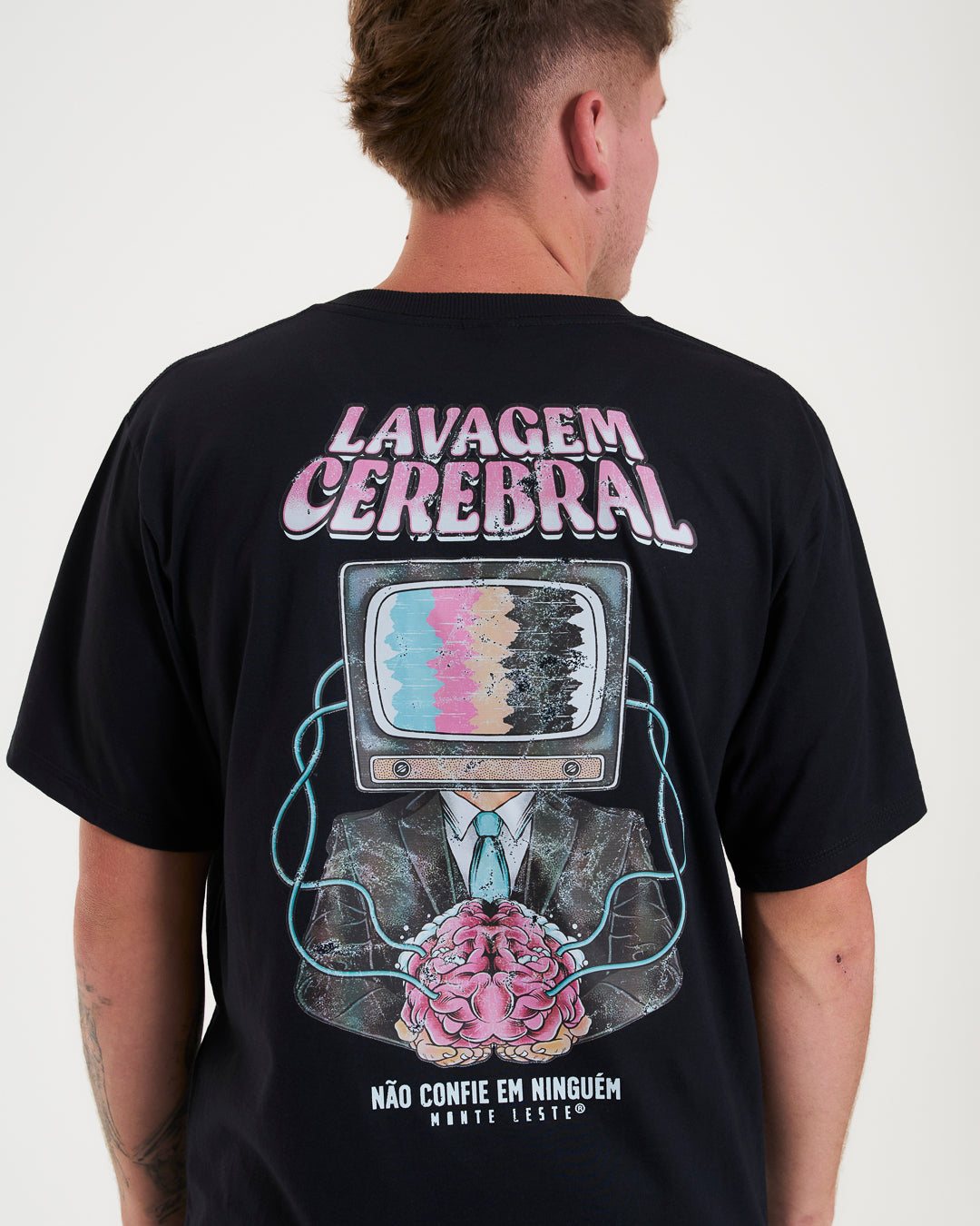 T-Shirt Regular Printed - Brainwash Black