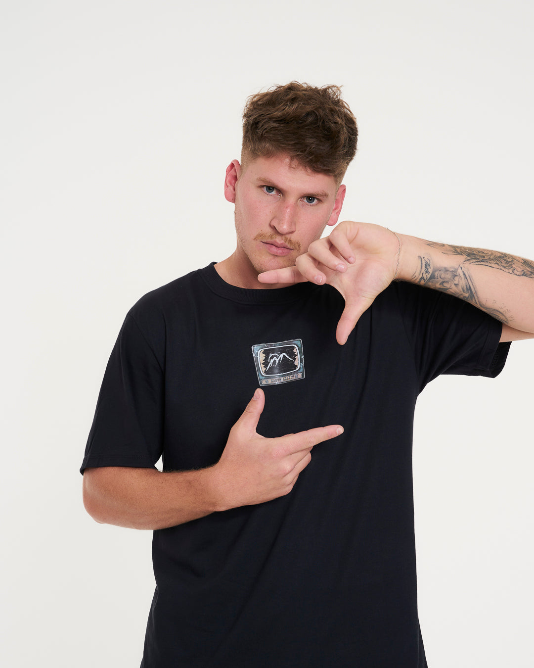 T-Shirt Regular Printed - Brainwash Black