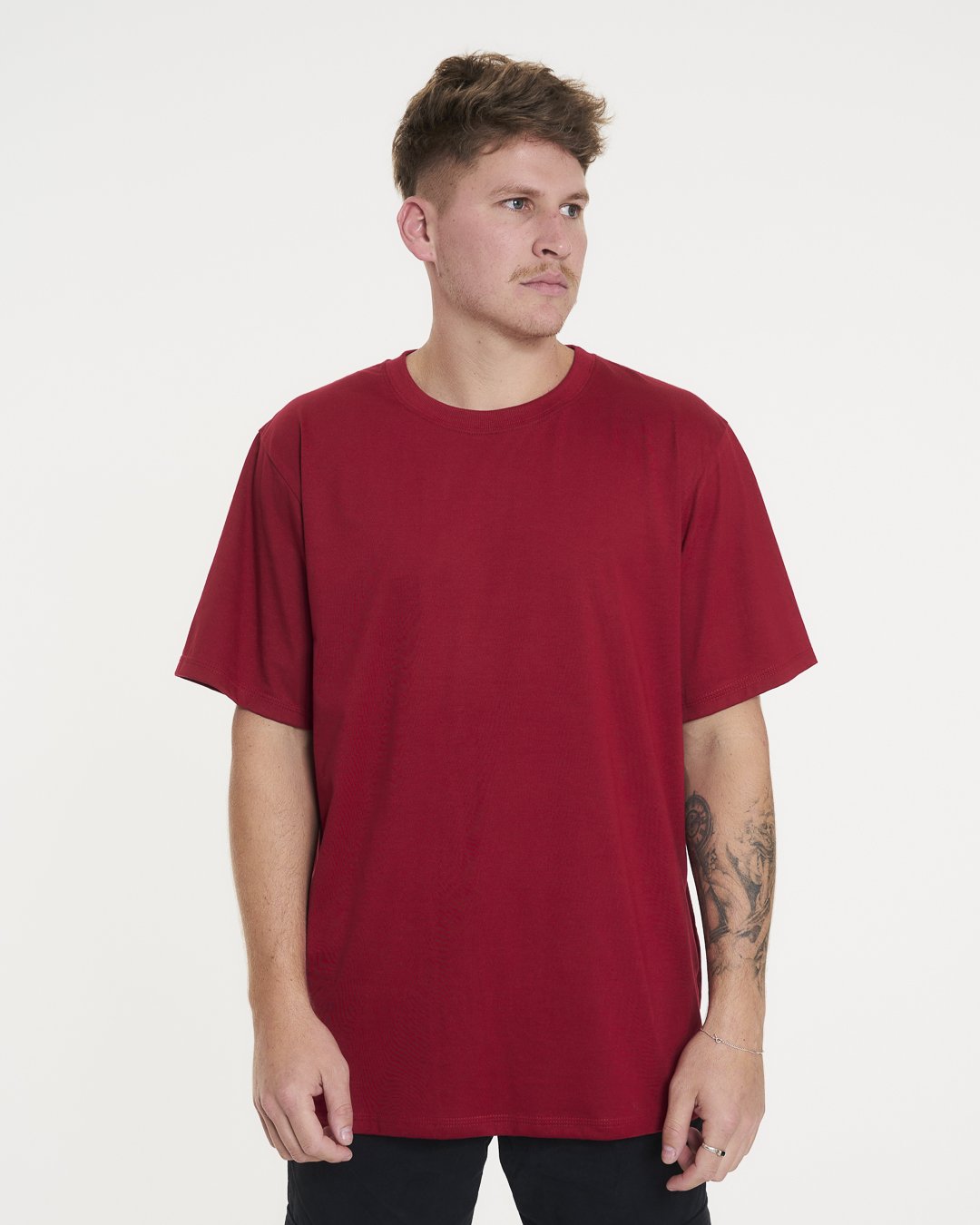 T-Shirt Regular Plain - Red Dark