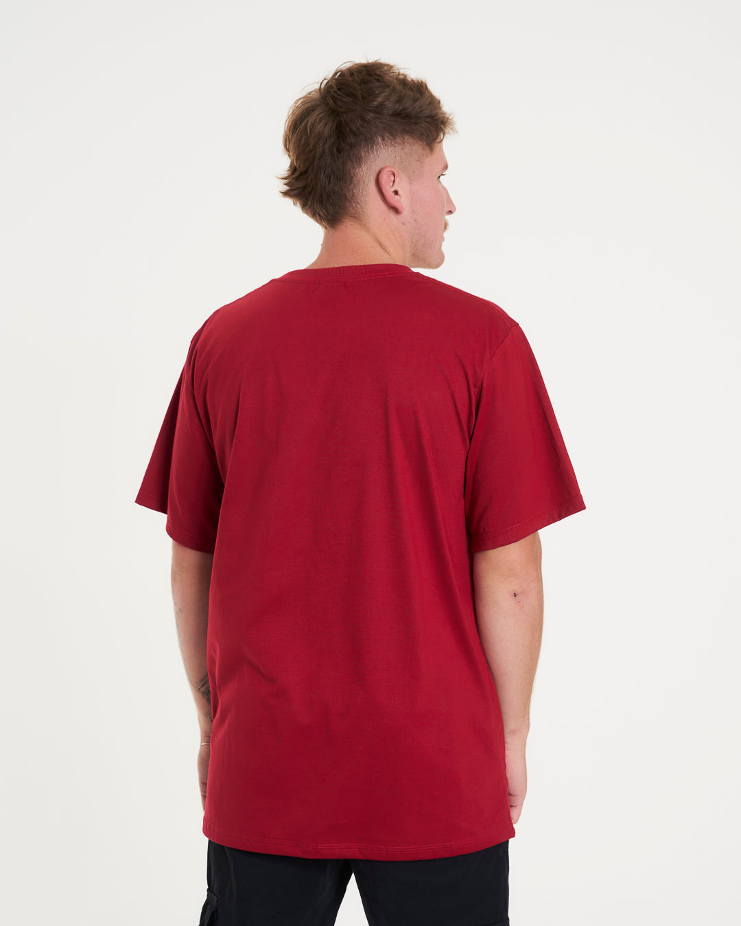 T-Shirt Regular Plain - Red Dark